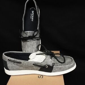 Sperry Ladies Black and Gray Boat Shoes